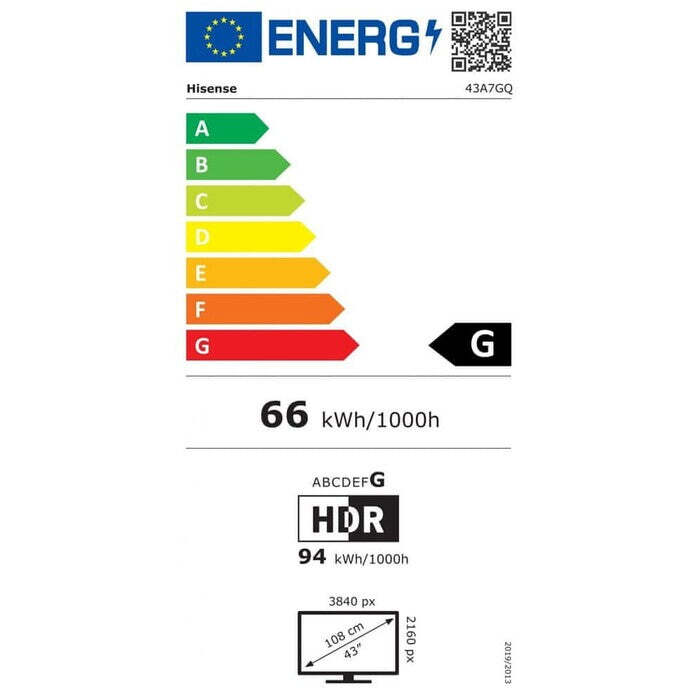 Smart televize Hisense 43A7GQ / 43&quot; (109 cm)