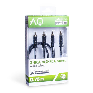 Stereo audio kabel AQ 6OKRR030, 2xRCA/2xRCA, 3m