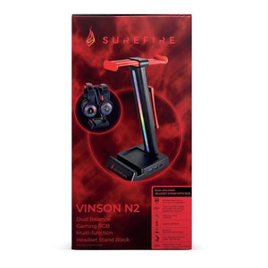 SUREFIRE Vinson N2 RGB herní držák na sluchátka s USB, černý