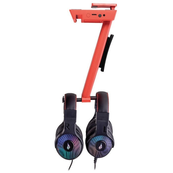SUREFIRE Vinson N2 RGB herní držák na sluchátka s USB, červený