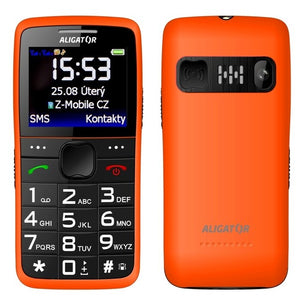 Tlačítkový telefon Aligator A675, oranžová
