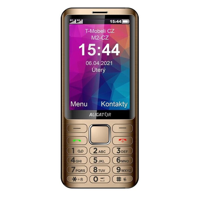 Tlačítkový telefon Aligator D950 Dual sim, zlatá