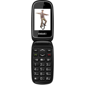 Tlačítkový telefon Evolveo EasyPhone FD, véčko, černá