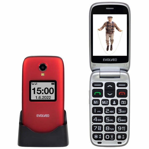 Levně Tlačítkový telefon Evolveo EasyPhone FS, červená