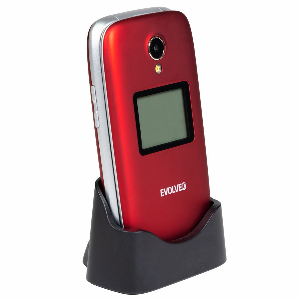 Tlačítkový telefon Evolveo EasyPhone FS, červená