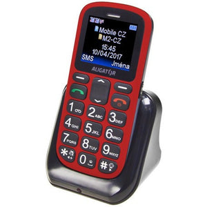 Tlačítkový telefon pro seniory Aligator A321, červená