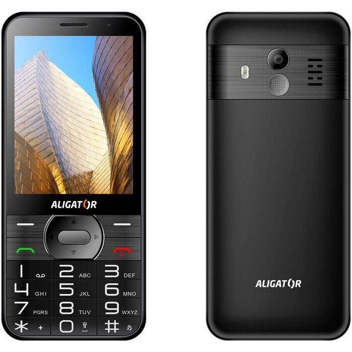 Tlačítkový telefon pro seniory Aligator A900, černá