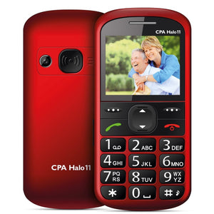 Tlačítkový telefon pro seniory CPA Halo 11, červená