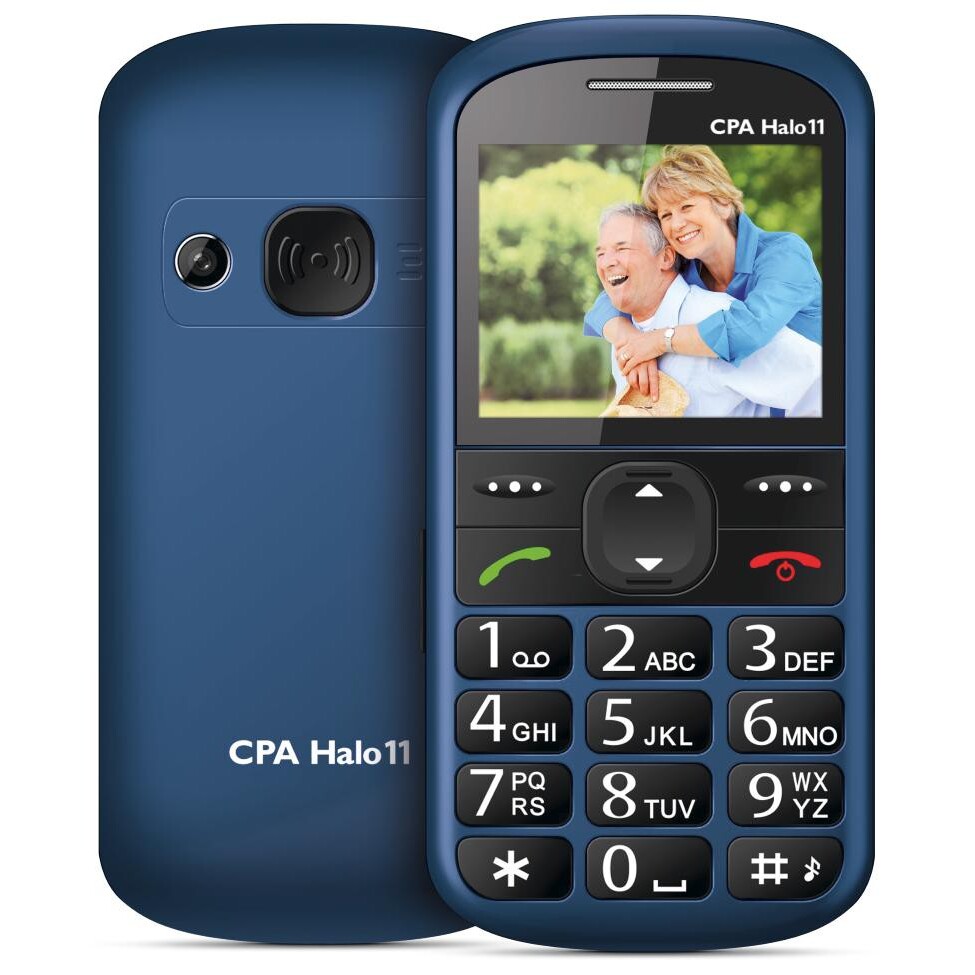 Tlačítkový telefon pro seniory CPA Halo 11, modrá