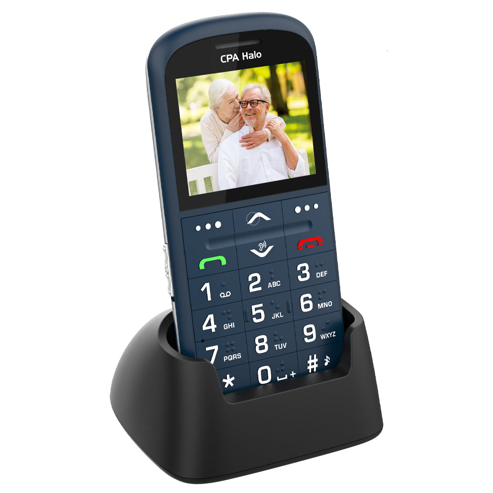 Tlačítkový telefon pro seniory CPA Halo 11 Pro, modrá POUŽITÉ, NE