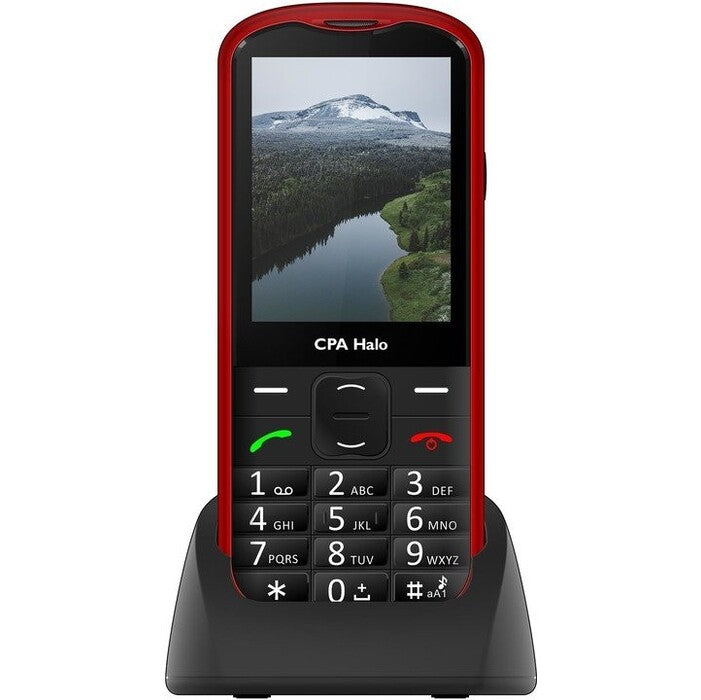 Tlačítkový telefon pro seniory CPA Halo 18, červená