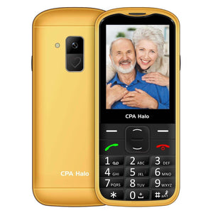 Tlačítkový telefon pro seniory CPA Halo 18, zlatá