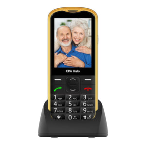 Tlačítkový telefon pro seniory CPA Halo 18, zlatá
