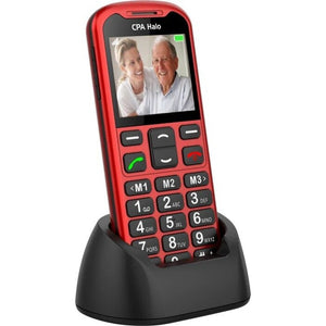 Tlačítkový telefon pro seniory CPA Halo 19, červená