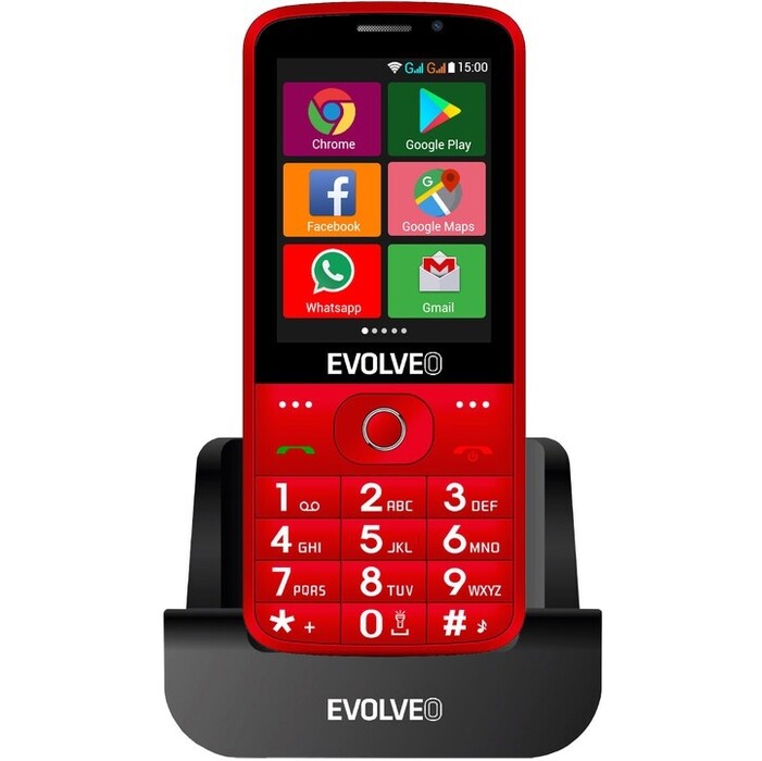 Tlačítkový telefon pro seniory Evolveo EasyPhone AD, červená POUŽ