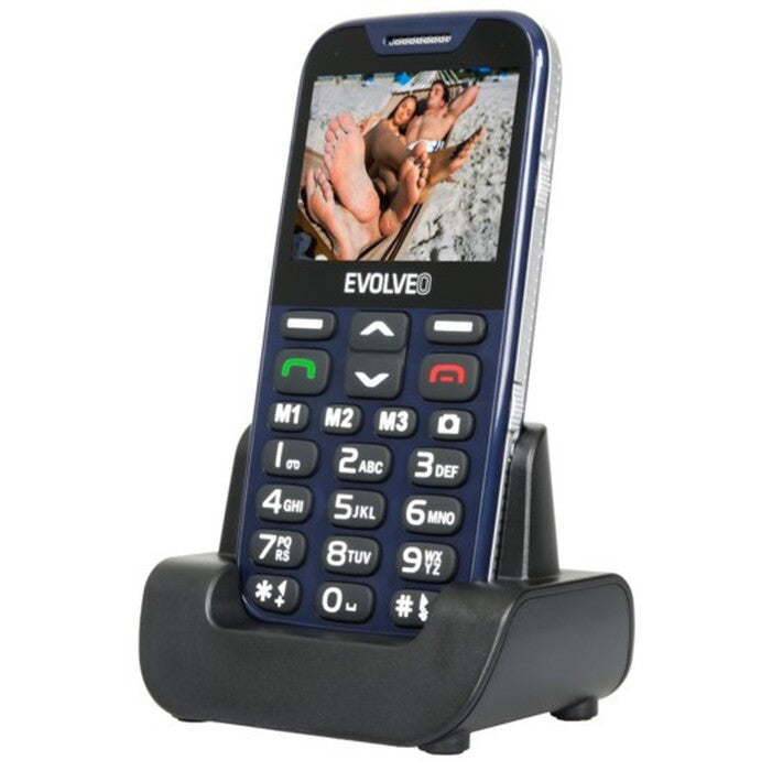 Tlačítkový telefon pro seniory Evolveo EasyPhone XD, modrá