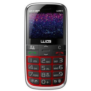 Tlačítkový telefon pro seniory Winner WG15, červená ROZBALENO