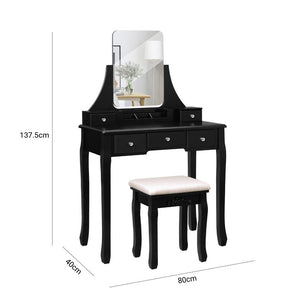 Toaletní stolek Osuna (černá)