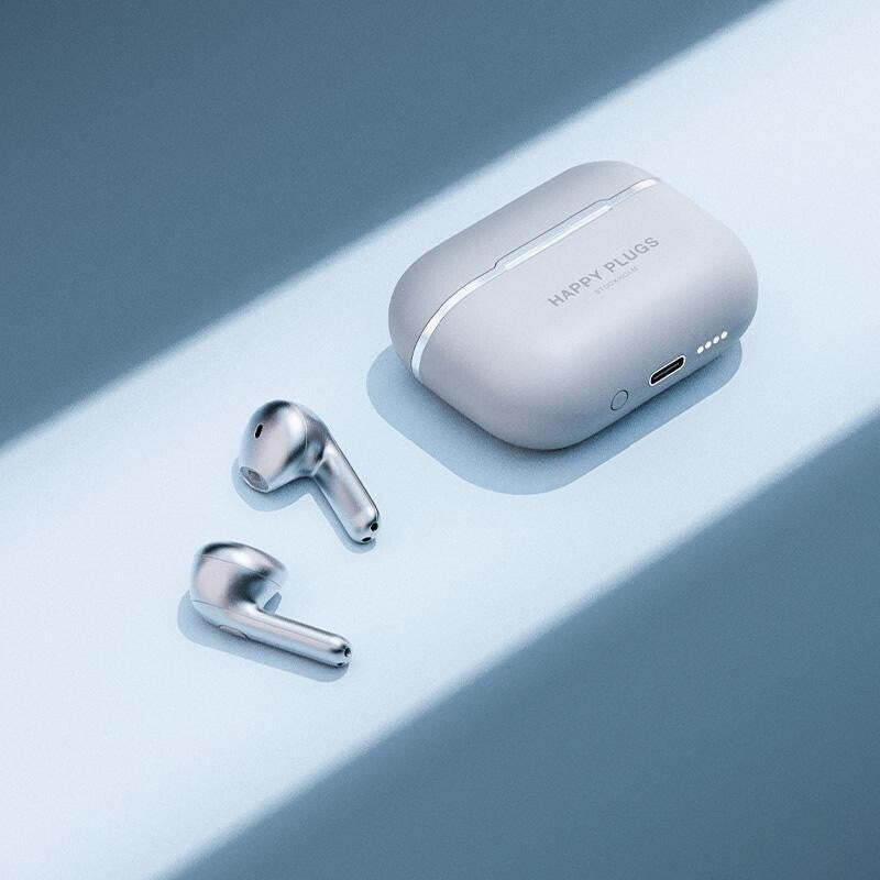 True Wireless sluchátka Happy Plugs Hope, stříbrná