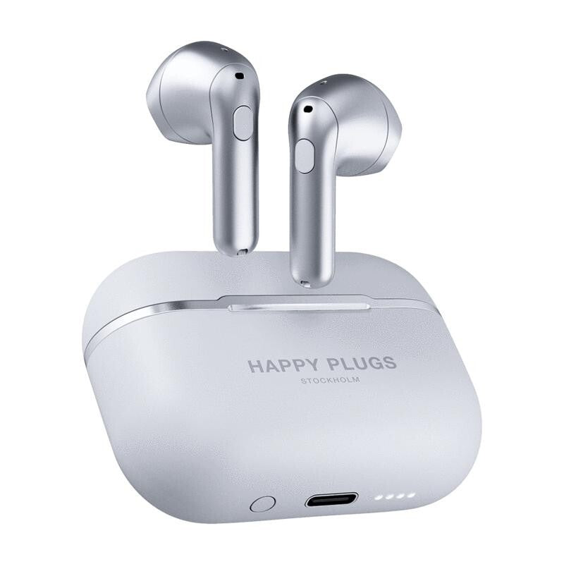 True Wireless sluchátka Happy Plugs Hope, stříbrná OBAL POŠKOZEN