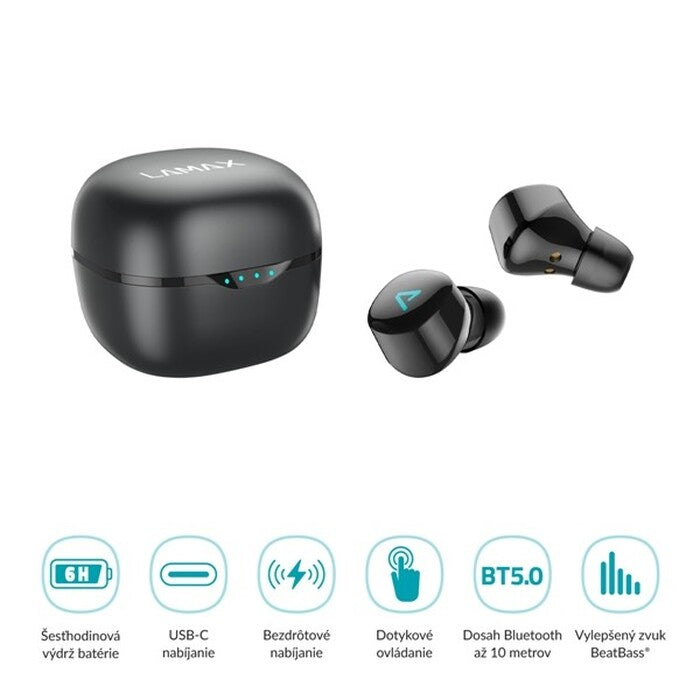 True Wireless sluchátka Lamax Dots2 Touch, černá