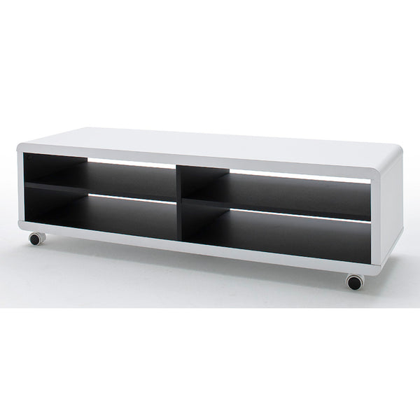 Levně TV stolek Pouline (120x35x39 cm, bílá, černá)