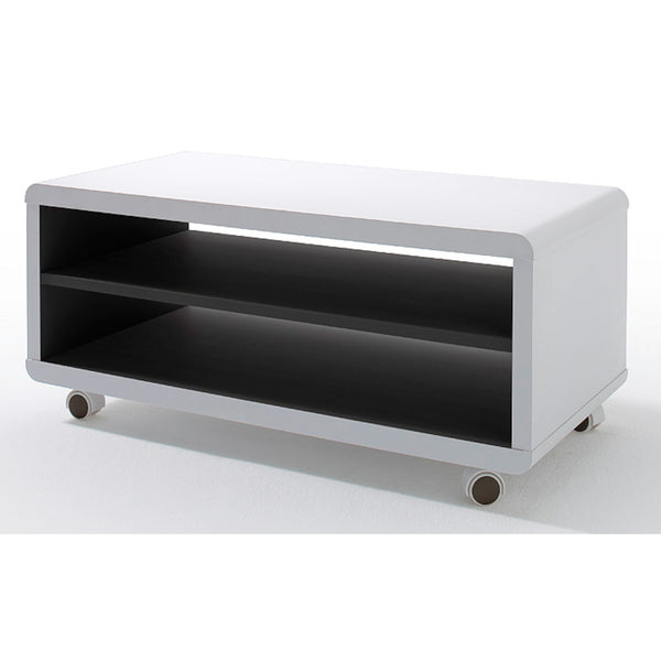 Levně TV stolek Pouline (79x35x39 cm, bílá, černá)