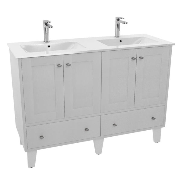Levně Koupelnová skříňka s dvojumyvadlem Florentina 120x85x46 cm, bílá