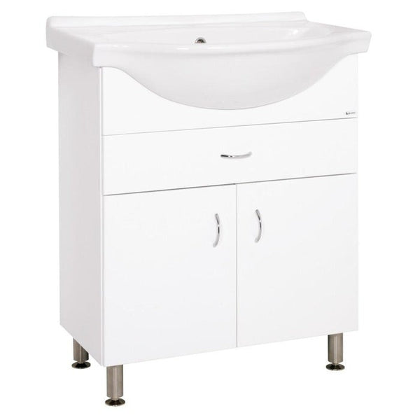 Levně Koupelnová skříňka s umyvadlem Cara Mia (70x85x56 cm, bílá,lesk)