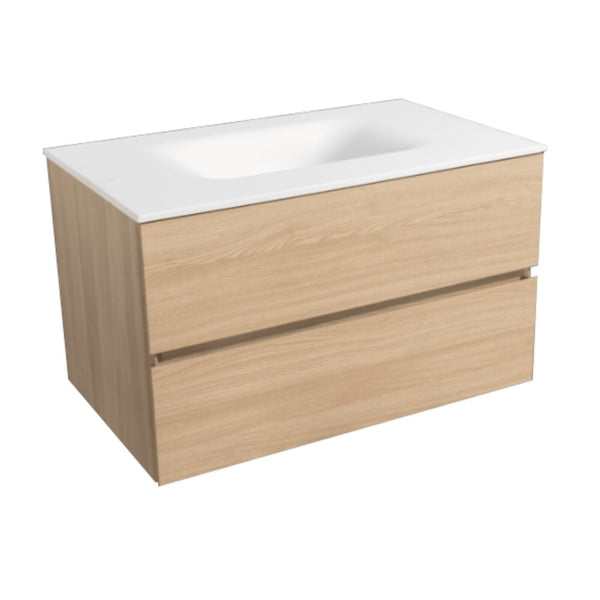 Levně Koupelnová skříňka s umyvadlem Charlotte 66x51x52,5 cm bílá, dub