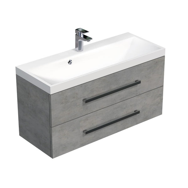 Levně Koupelnová skříňka s umyvadlem Zea závěsná (100x53x40 cm, beton)