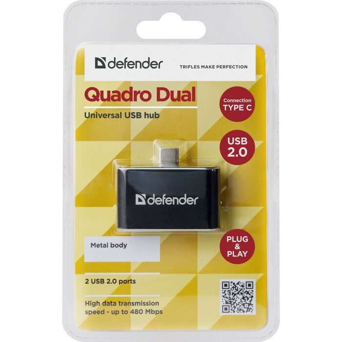 USB 2.0 hub Defender Quadro Dual (83207)