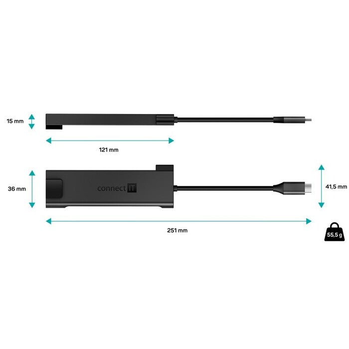 USB-C hub 5v1 Connect It CHU-8020-AN