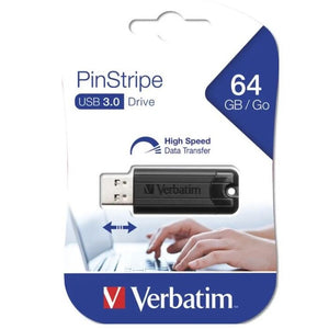 USB flash disk 64GB Verbatim PinStripe, 3.0 (49318)
