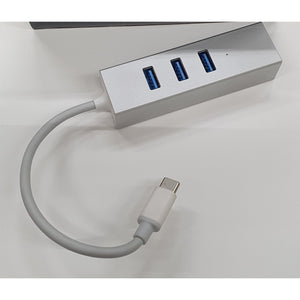 Hub Olpran BL-H01C, USB-C / 3x USB, USB-C, stříbrná