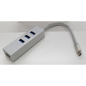 Hub Olpran BL-H01H, USB-C / 3x USB, HDMI, stříbrná