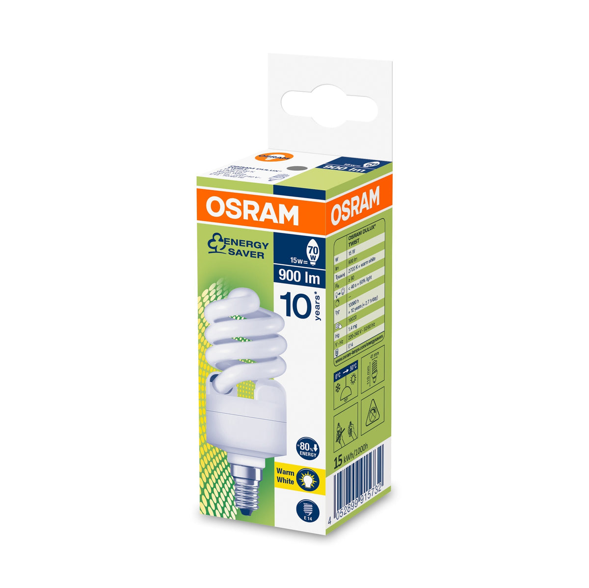 Úsporná zářivka Osram MTW, E14, 15W, teplá bílá