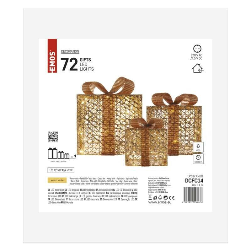 Vánoční dárky Emos DCFC14, 3 velikosti, teplá bílá