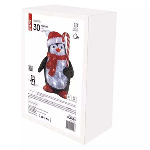 Vánoční LED tučňák Emos DCFC24, studená bílá, 30,5 cm