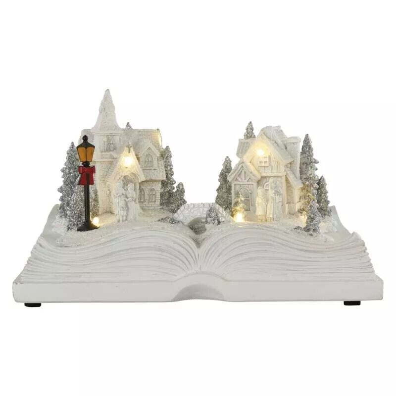 Vánoční LED vesnička   kniha Emos DCLW21, teplá bílá, 12,5 cm