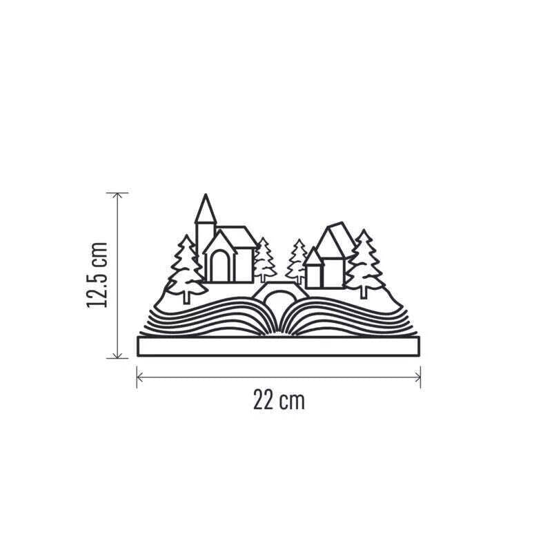 Vánoční LED vesnička   kniha Emos DCLW21, teplá bílá, 12,5 cm