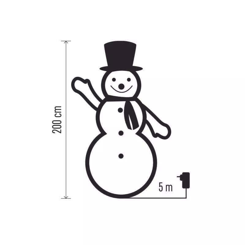 Vánoční nafukovací sněhulák Emos DCCF21, studená bílá, 200 cm