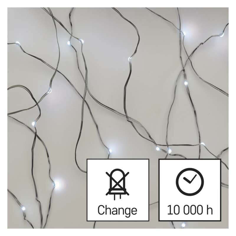 Vánoční osvětlení Emos D3AC01, nano, studená bílá, 10m
