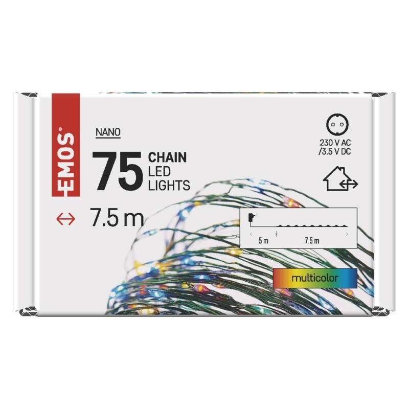 Vánoční osvětlení Emos D3AM02, nano, multicolor, 7,5m