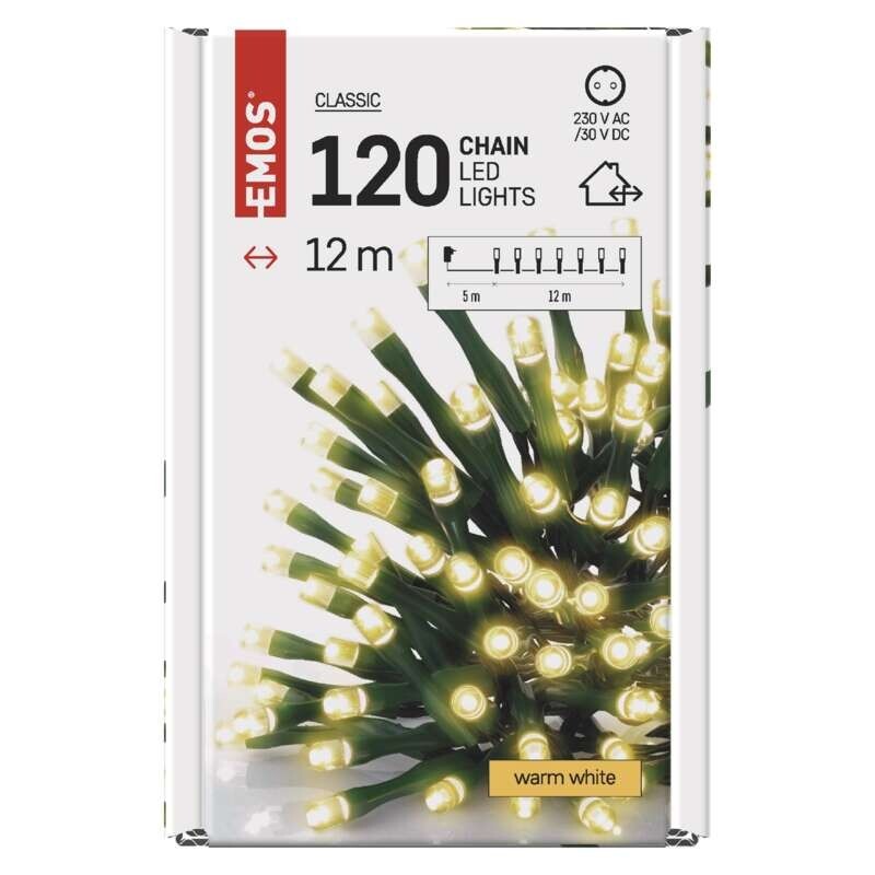 Vánoční osvětlení Emos D4AW03, teplá bílá, 12m