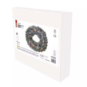 Vánoční zasněžený LED věnec Emos DCTW06, teplá bílá, 38 cm OBAL POŠKOZEN