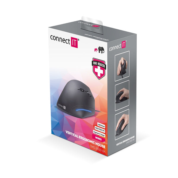 Vertikální myš Connect IT CMO-2500-BK