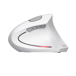 Vertikální myš TRUST, Verto bezdrát. ergonomická myš, USB, bílá