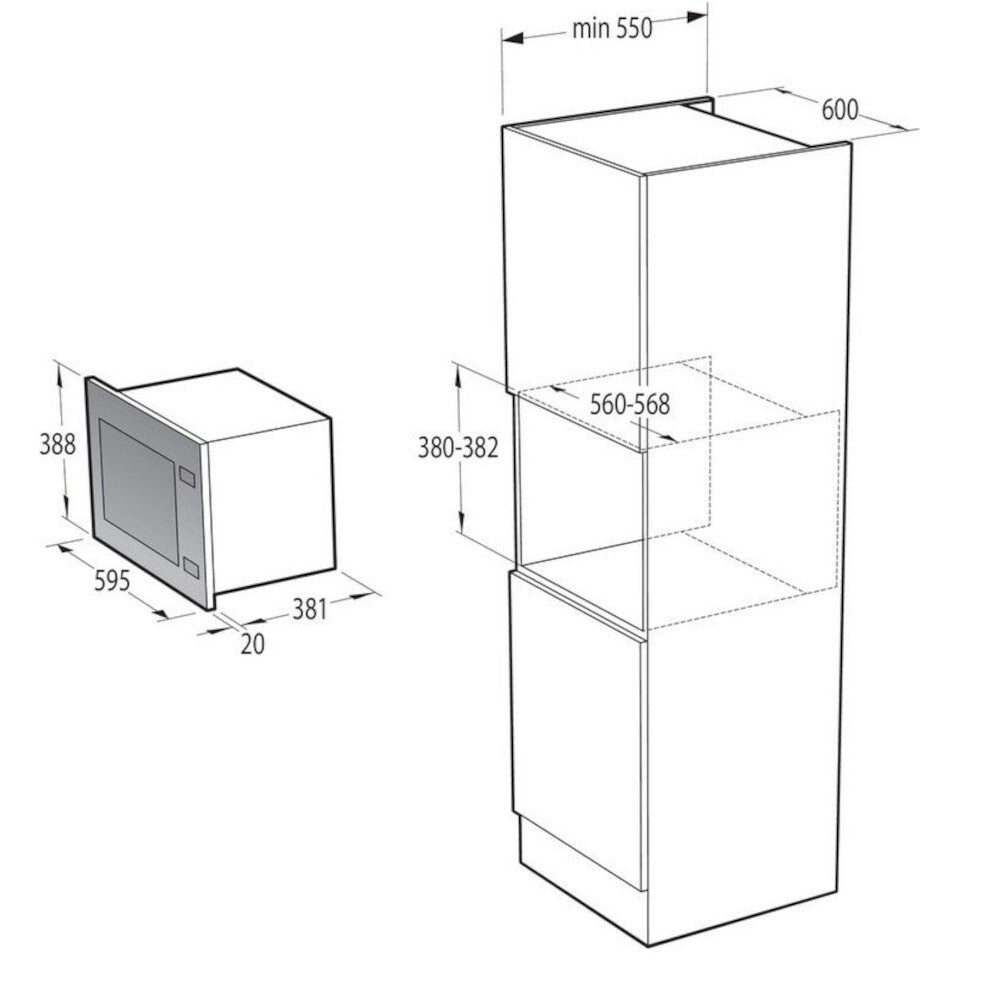 Vestavná mikrovlnná trouba Gorenje BM251SG2WG