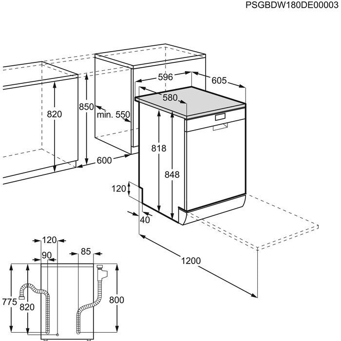 Volně stojící myčka nádobí AEG Mastery FFB62700PW, 60cm